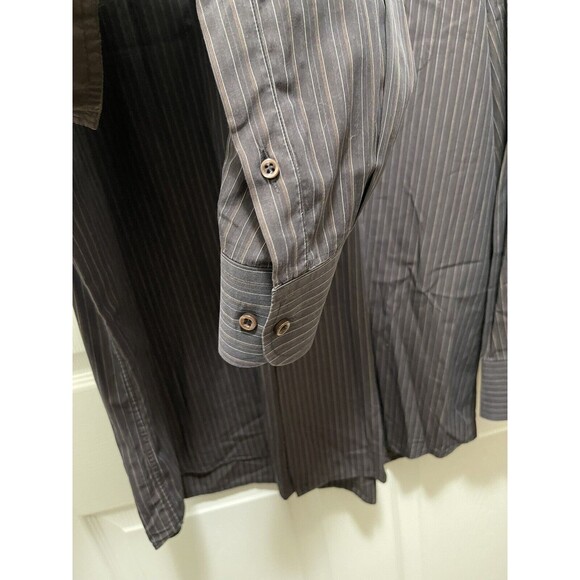 Men's Button Long Sleeve Shirt Made in Italy Size 17 Luciano Ceccarelli - Picture 6 of 9